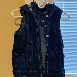 Women’s Large Jean Vest with hood